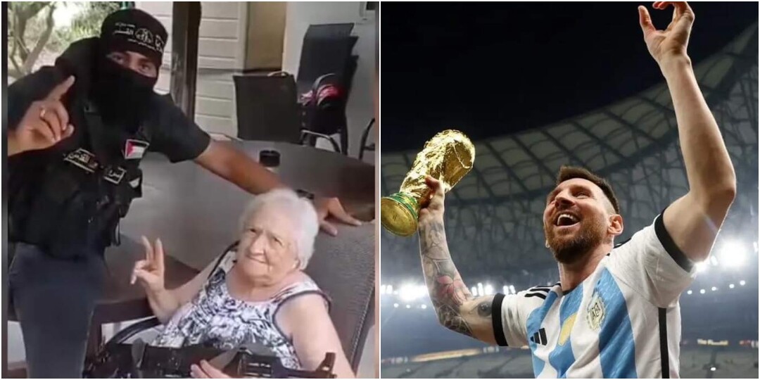 Lionel Messi Saves a 90 Years Old Grandma from Hamas   Lionel Messi Saves a 90 Years Old Grandma from Hamas