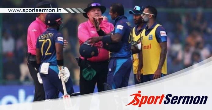 Angelo Mathews become first batter to be timed out in Game   Angelo Mathews become first batter to be timed out in Game