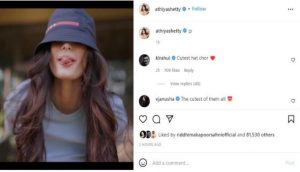 KL Rahul's wife Athiya Shetty steals his cap - See Pics!  