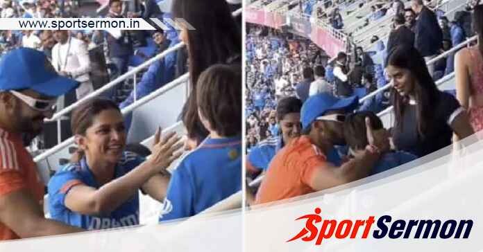 Deepika Padukone kisses SRK's son AbRam at WC 2023 finals   Deepika Padukone kisses SRK's son AbRam at WC 2023 finals