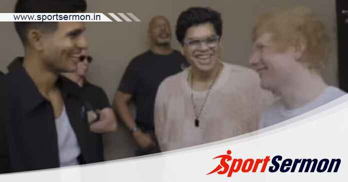 Ed Sheeran plays cricket with Indian cricketer Shubman Gill   Ed Sheeran plays cricket with Indian cricketer Shubman Gill