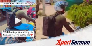 Viral: Cricketer MS Dhoni rides vintage Yamaha in Ranchi  