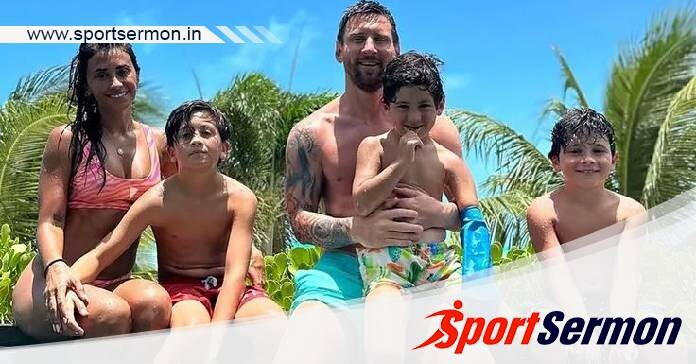 VIRAL PIC: Lionel Messi with family near poolside  