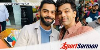 Cricketer Virat Kohli ad shoot with actor Anuj Sachdeva  