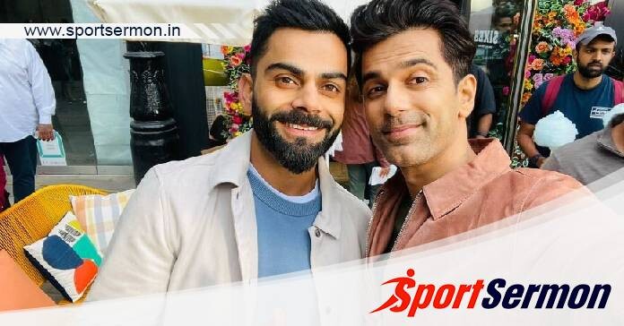 Cricketer Virat Kohli ad shoot with actor Anuj Sachdeva  