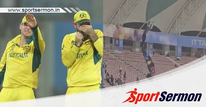 Fans Ask Safety After WC Hoardings Fall Amid AUS vs SL Tie   Fans Ask Safety After WC Hoardings Fall Amid AUS vs SL Tie