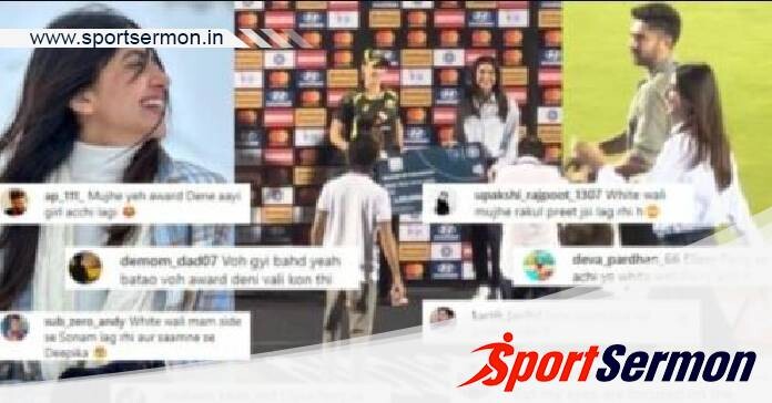 Australian cricketer Ellyse Perry awarded by Indian actress   Australian cricketer Ellyse Perry awarded by Indian actress