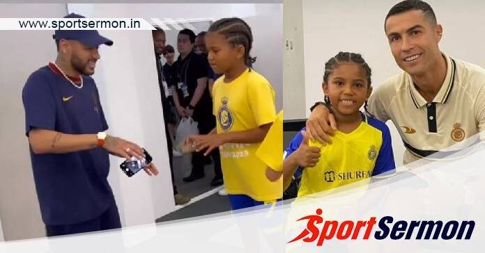 Kim K takes son to meet Cristiano Ronaldo & Neymar Jr.  