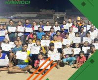 कबड्डी प्रशिक्षण शिविर समाप्त, बच्चों को दिए प्रमाण पत्र  