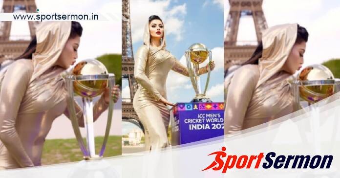 Fans in split as, Urvashi kiss ICC Cricket World Cup Trophy   Fans in split as, Urvashi kiss ICC Cricket World Cup Trophy