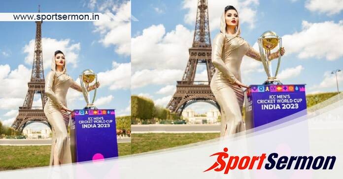 Urvashi Rautela unveils Cricket World Cup 2023 Trophy  