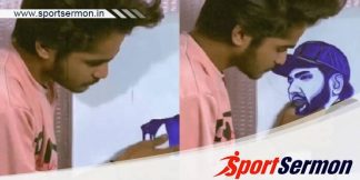 Video: A fan finger painted cricketer Rohit Sharma  
