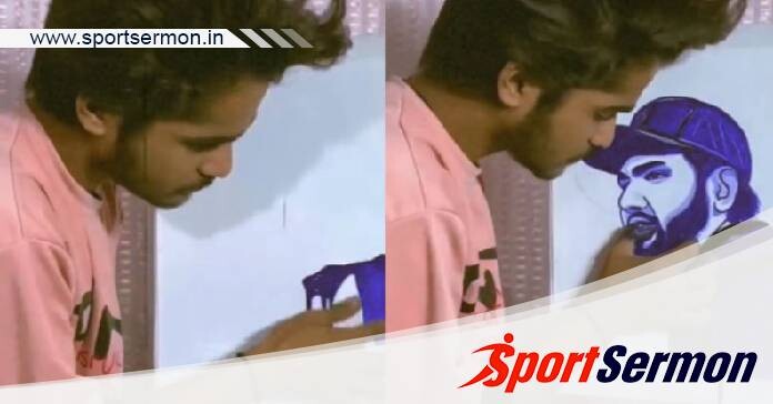 Video: A fan finger painted cricketer Rohit Sharma   Video: A fan finger painted cricketer Rohit Sharma