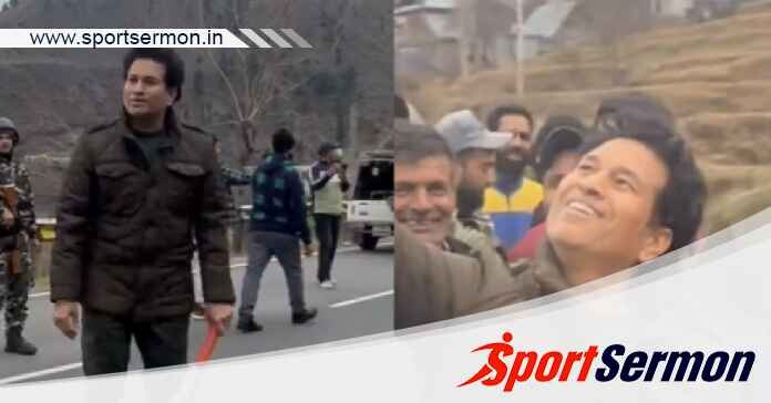 Cricketer Sachin Tendulkar seen batting in serene Kashmir   Cricketer Sachin Tendulkar seen batting in serene Kashmir