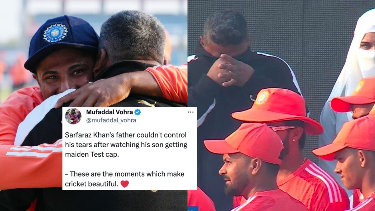 Sarfaraz Khan Father become Emotional on his Test debut  