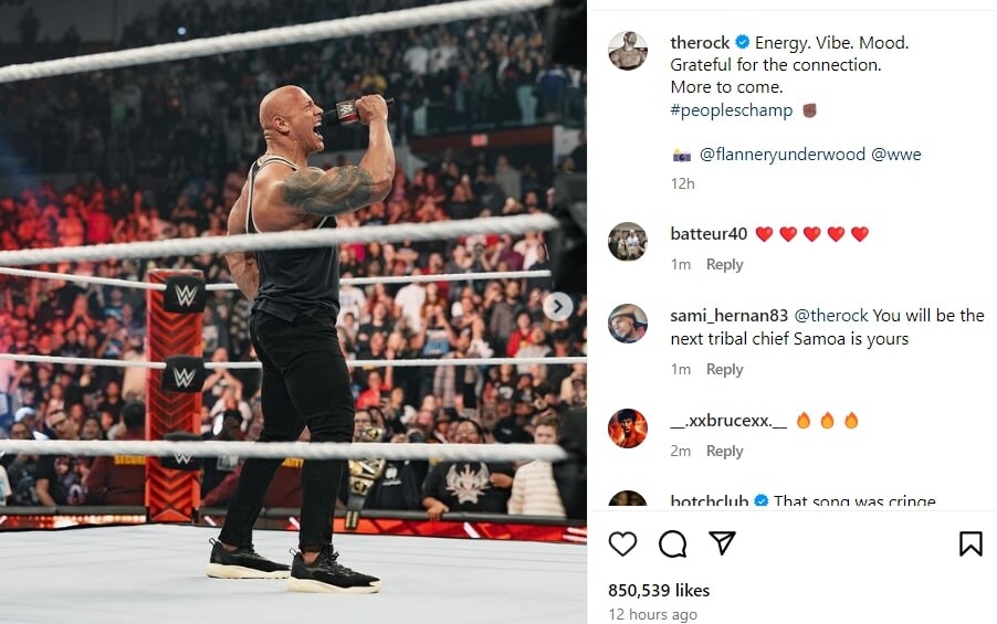 The Rock makes a tease after Reigns addresses his callout  