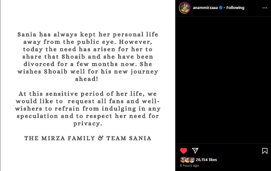 Sania Mirza's Family Opens Up About Her divorce  