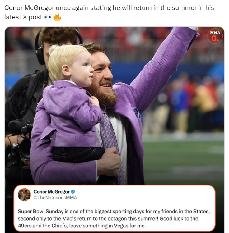 Conor McGregor reveals his comeback plans in deleted tweet  