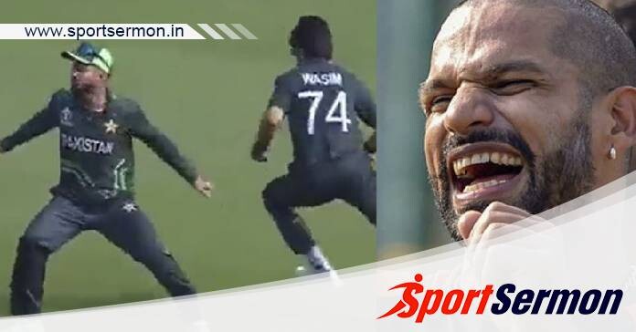 Cricketer Shikhar Dhawan mocks Pakistan team on fielding   Cricketer Shikhar Dhawan mocks Pakistan team on fielding