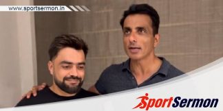 Actor Sonu Sood with Rashid Khan for earthquake relief  