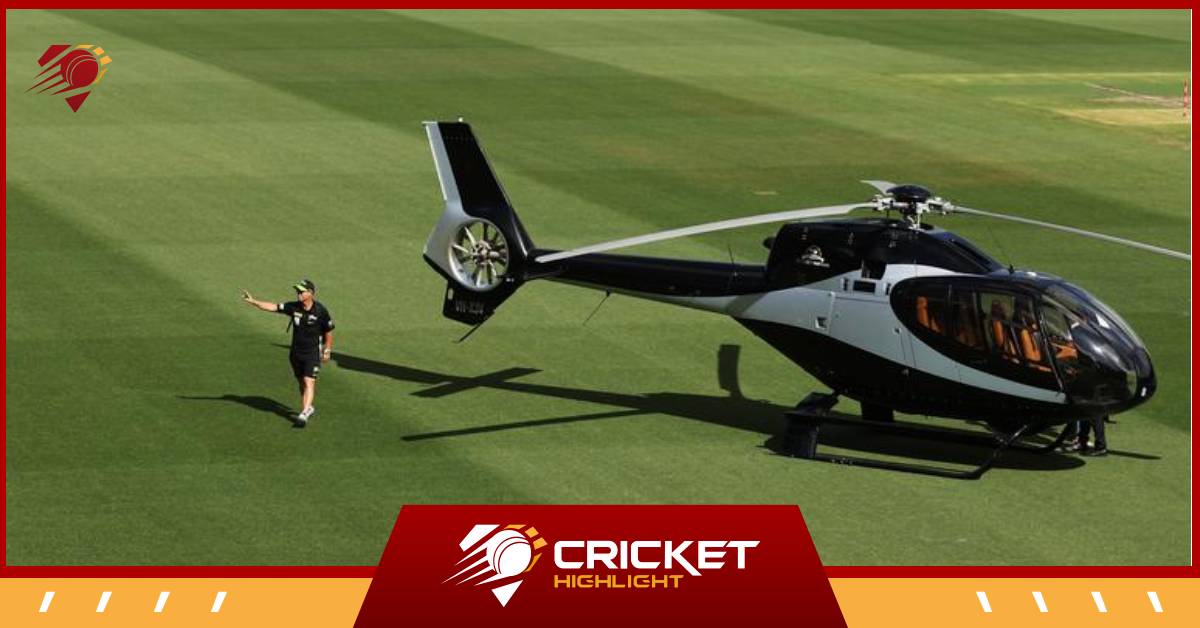 हॉलीवुड स्टाइल में Helicopter से SCG पहुंचे Warner, देखें   हॉलीवुड स्टाइल में Helicopter से SCG पहुंचे Warner, देखें
