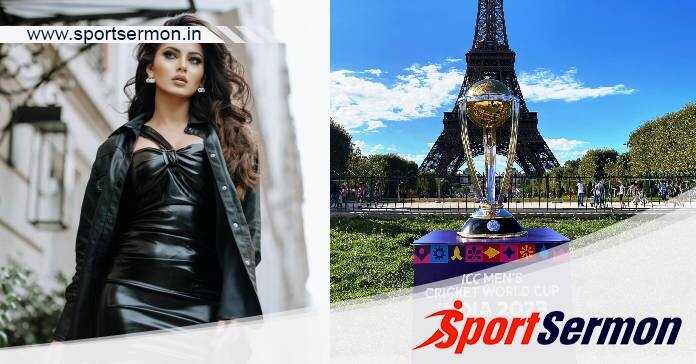 Urvashi Rautela at the launch of the World Cup Trophy  