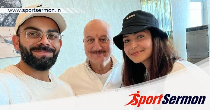 Anupam Kher, Virat Kohli & Anushka Sharma bumps at airport   Anupam Kher, Virat Kohli & Anushka Sharma bumps at airport