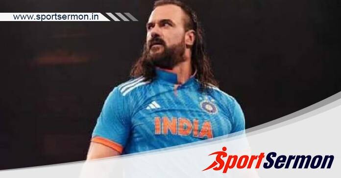 WWE star Drew McIntyre supports India in a blue jersey   WWE star Drew McIntyre supports India in a blue jersey