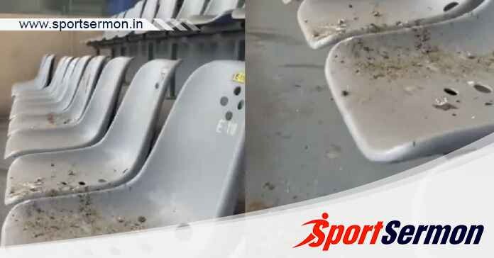 Spectators made to sit on dirty seats at Wankhede Stadium!  