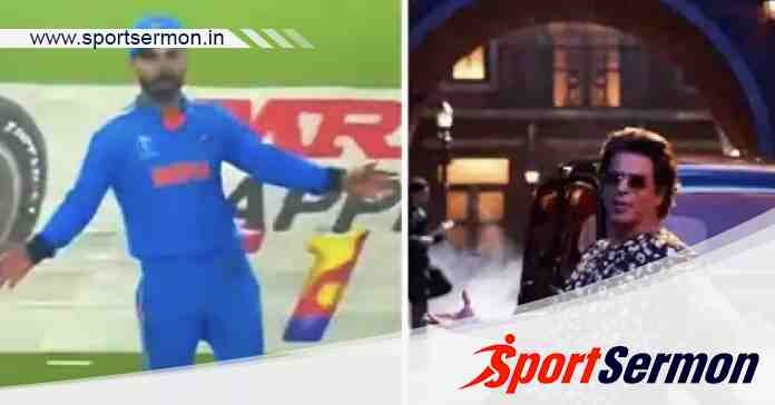 Watch- Cricketer Virat Kohli dances on SRK's song 'Chaleya'   Watch- Cricketer Virat Kohli dances on SRK's song 'Chaleya'