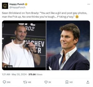 Sean Strickland lashed out at Tom Brady for not being able to handle the roast  