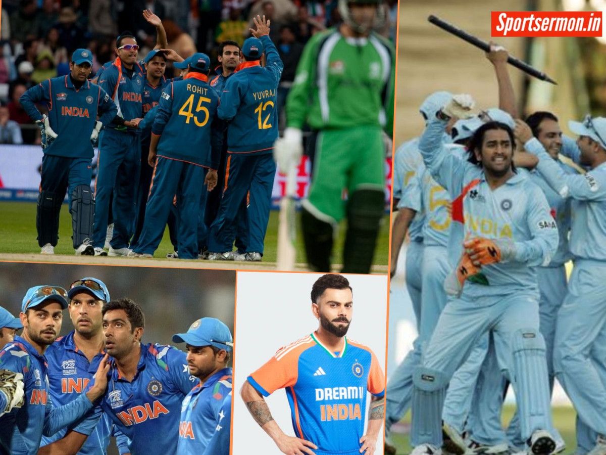 2007 से लेकर 2024 तक, Team India की T20 WC Jersey में कितने बदलाव हुए? Photos   2007 से लेकर 2024 तक, Team India की T20 WC Jersey में कितने बदलाव हुए? Photos