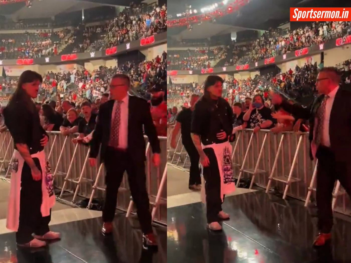 Michael Cole seen yelling at Dominik after WWE Raw went off air   Michael Cole seen yelling at Dominik after WWE Raw went off air