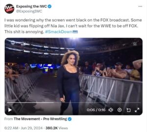 Why was WWE SmackDown (June 28) censored during Nia Jax's entry?  