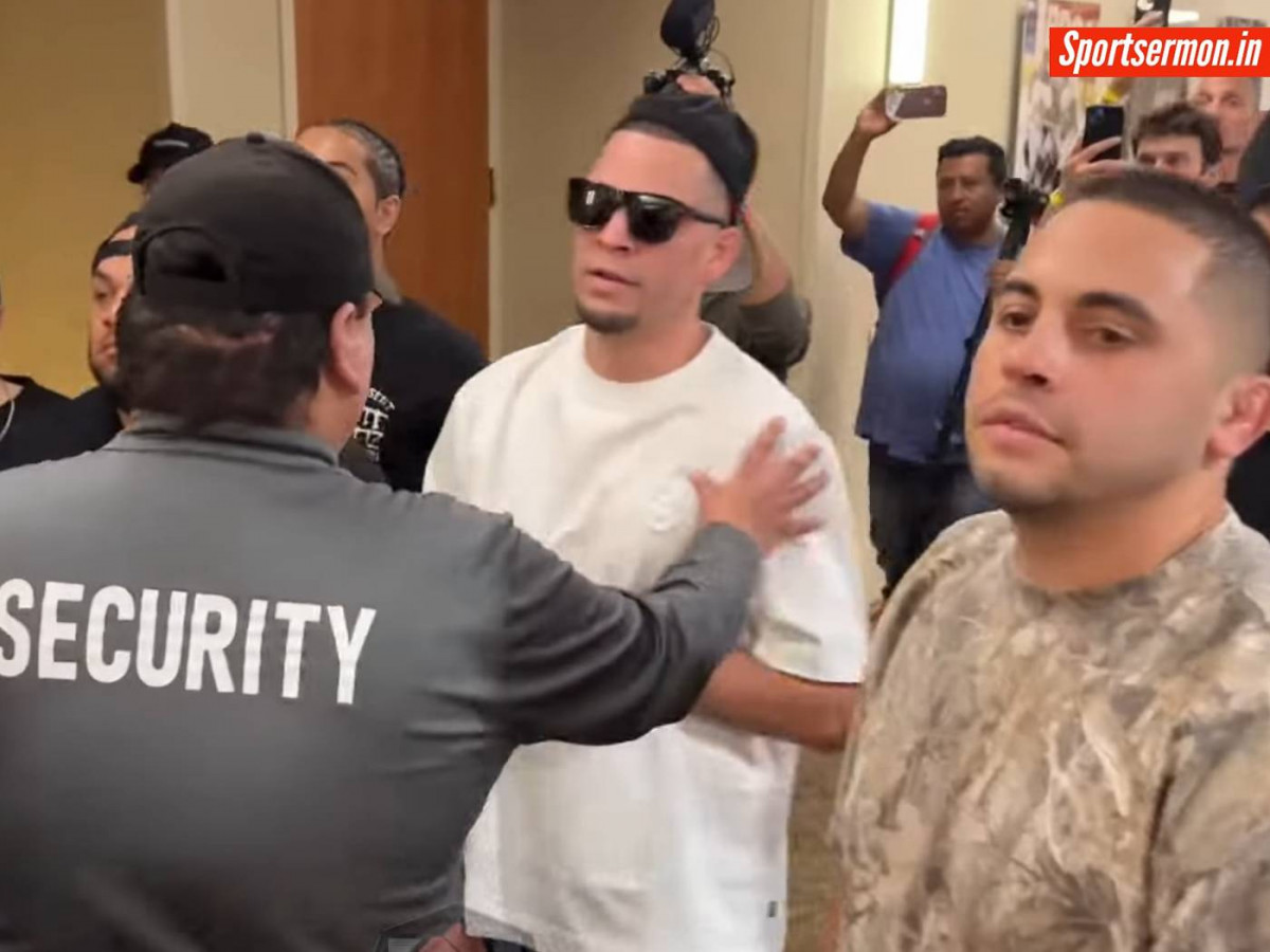 Diaz vs. Masvidal boxing match press conference breaks into a brawl  