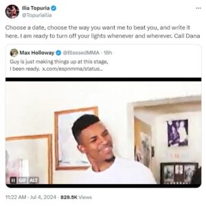 Ilia Topuria asks Max Holloway to choose a date for the title defense  