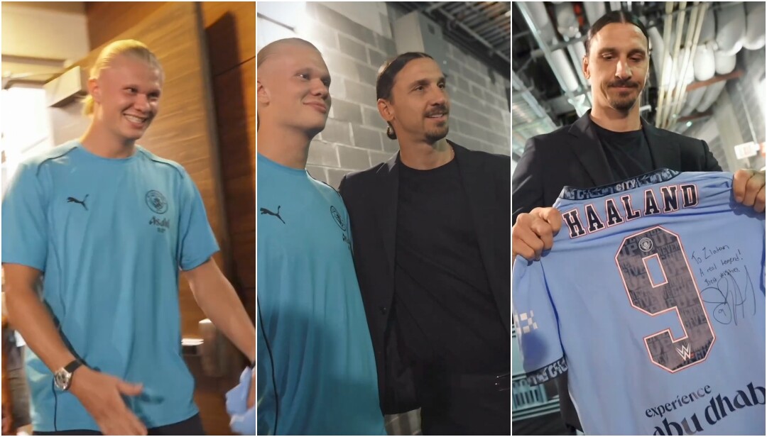 Watch Erling Haaland Meeting His Swedish Idol Zlatan Ibrahimovic  