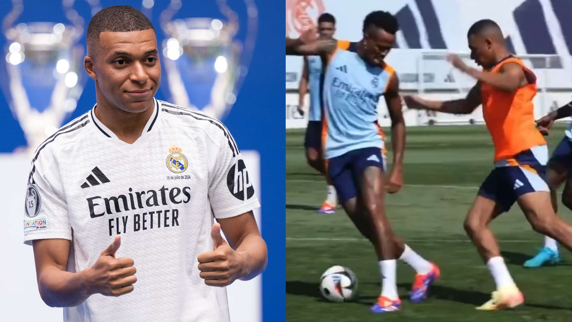 📽️ | Mbappe nutmegs Militao in Real Madrid training  