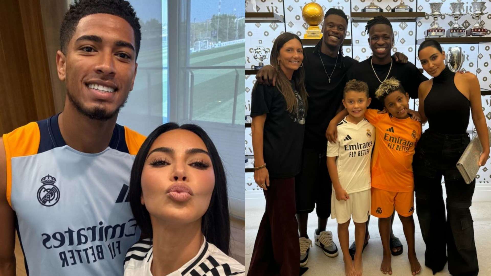 Kardashian pouts with Bellingham & Vini Jr in Real Madrid visit  