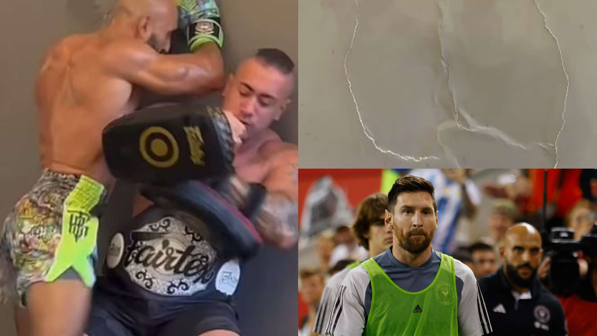 Messi's bodyguard breaks a wall with savage MMA kick  