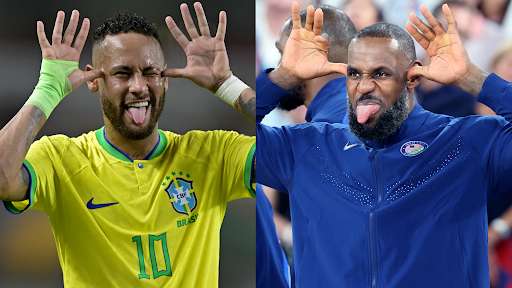 LeBron James hits Neymar's celebration after winning gold  