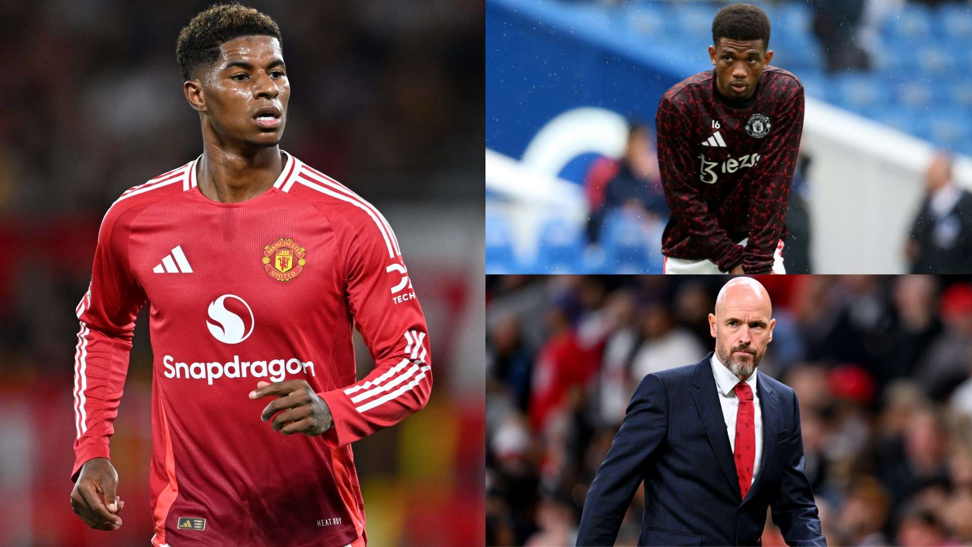 Man Utd fans rage at ETH for starting 'terrible' Rashford ahead of Amad  