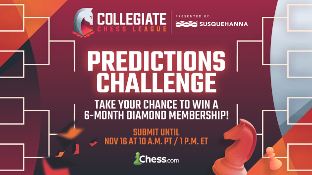 Win Diamond Memberships In The Fall 2024 Collegiate Chess League Predictions Challenge  