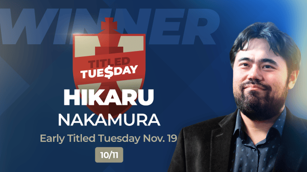 Connect Four! Hikaru Wins 4th Straight Tuesday  