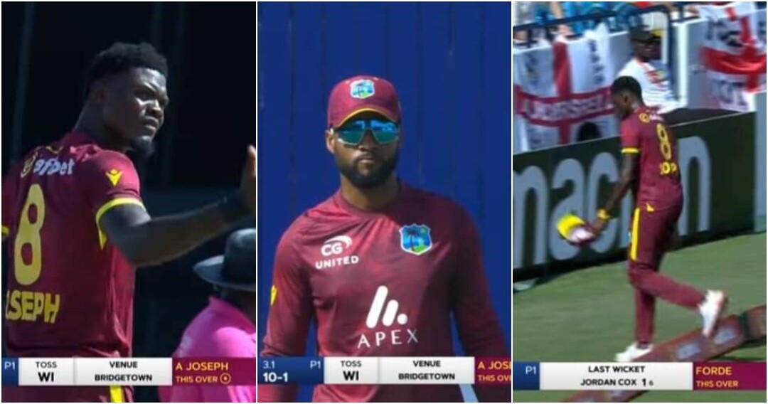 West Indies Goes 10 Men After Alzarri Joseph Throws Tantrums at Skipper  