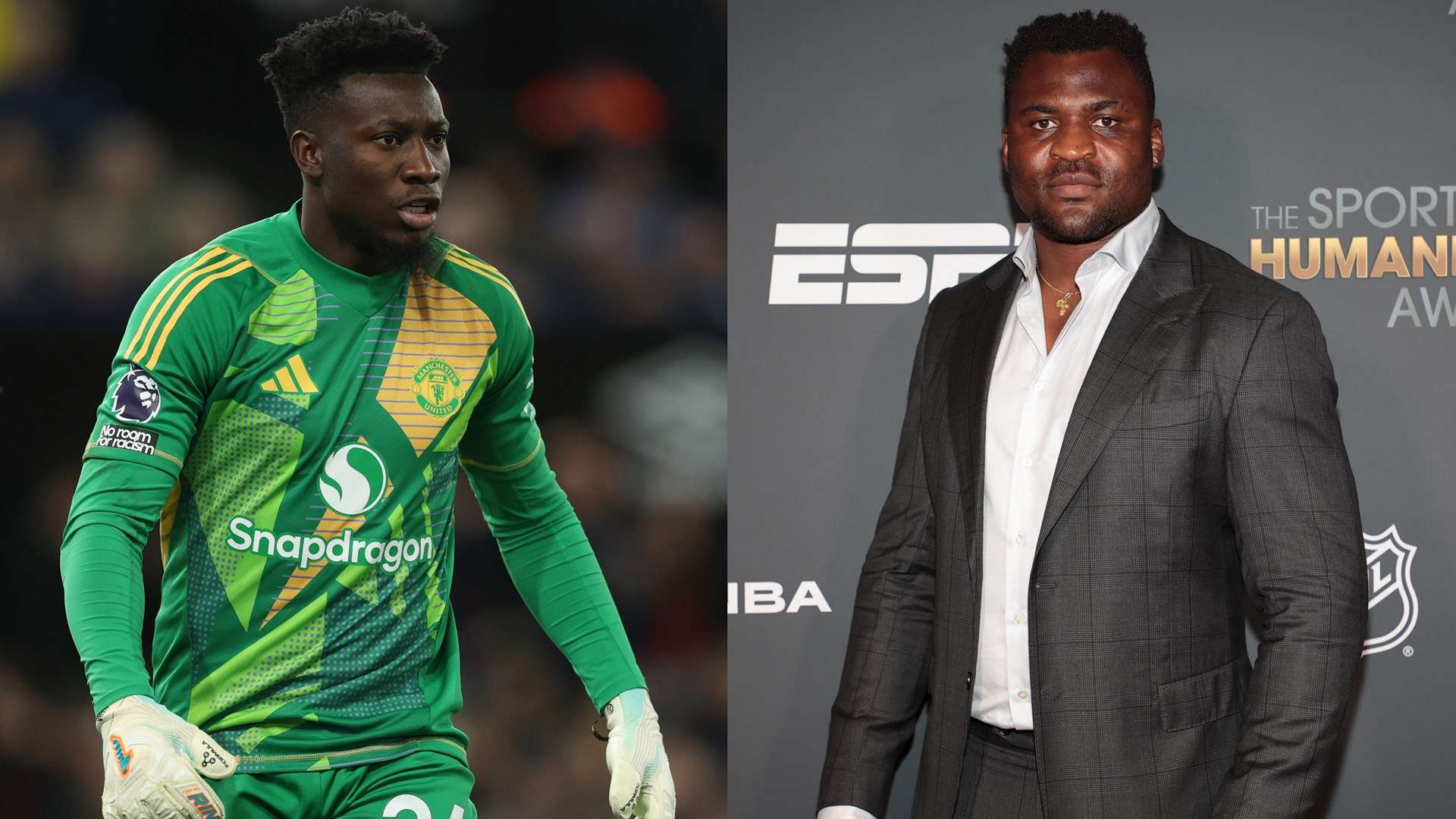 📽️ | Ngannou pokes fun at Onana on first Old Trafford visit  