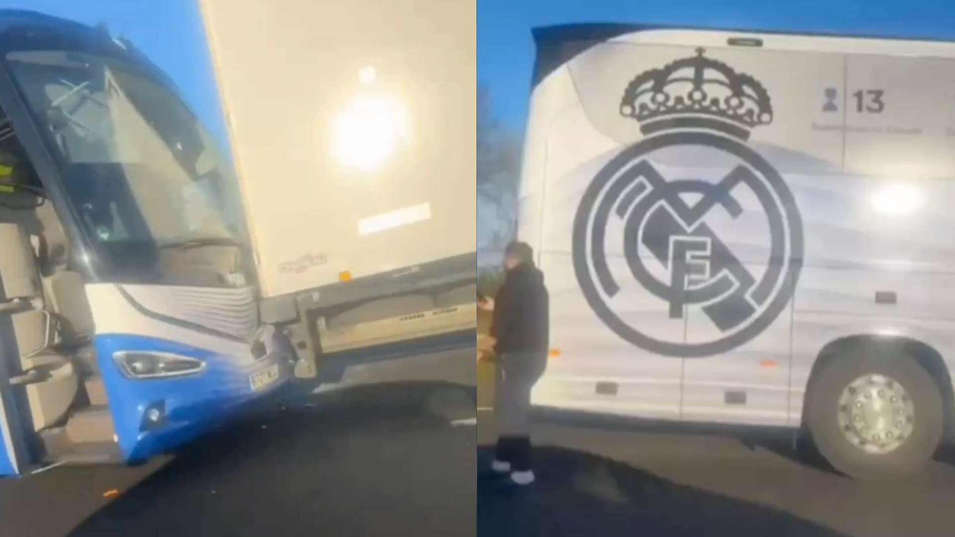 📽️ | Real Madrid team bus involved in crash on UK motorway  