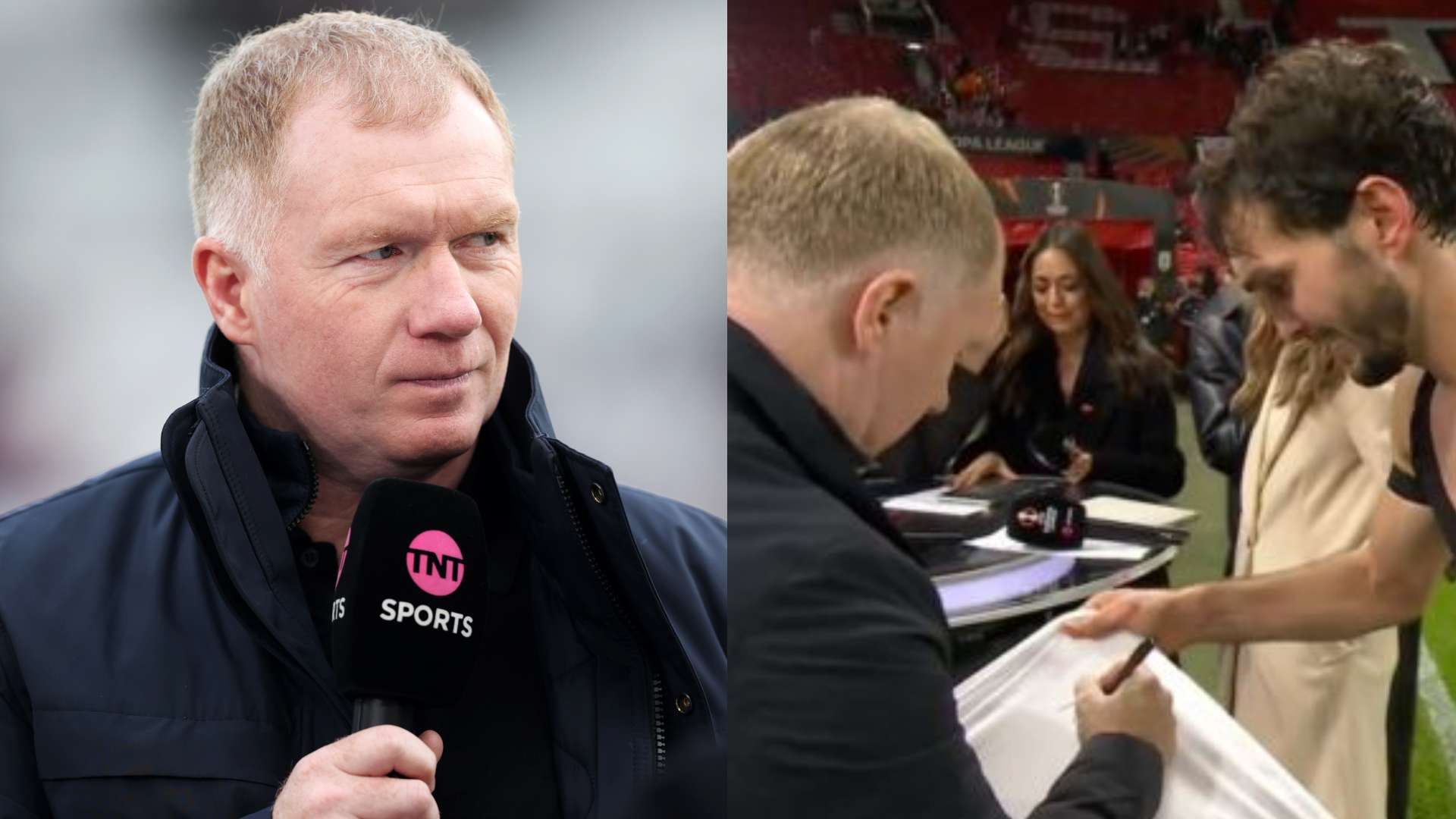 Man Utd legend Scholes signs PAOK player's shirt live on TV  