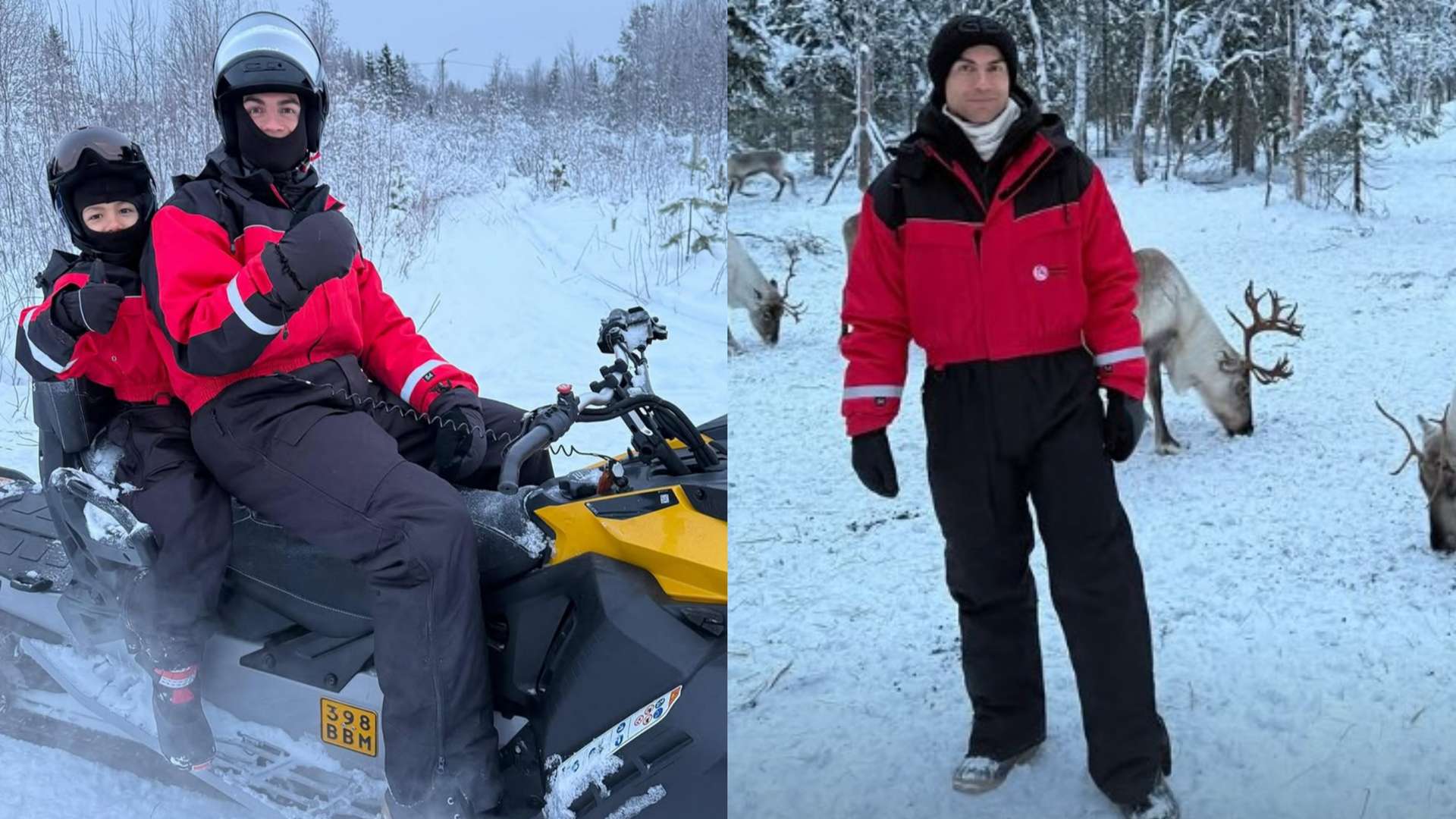 Ronaldo at the North Pole! Snow mobiles & reindeers for CR7   Ronaldo at the North Pole! Snow mobiles & reindeers for CR7