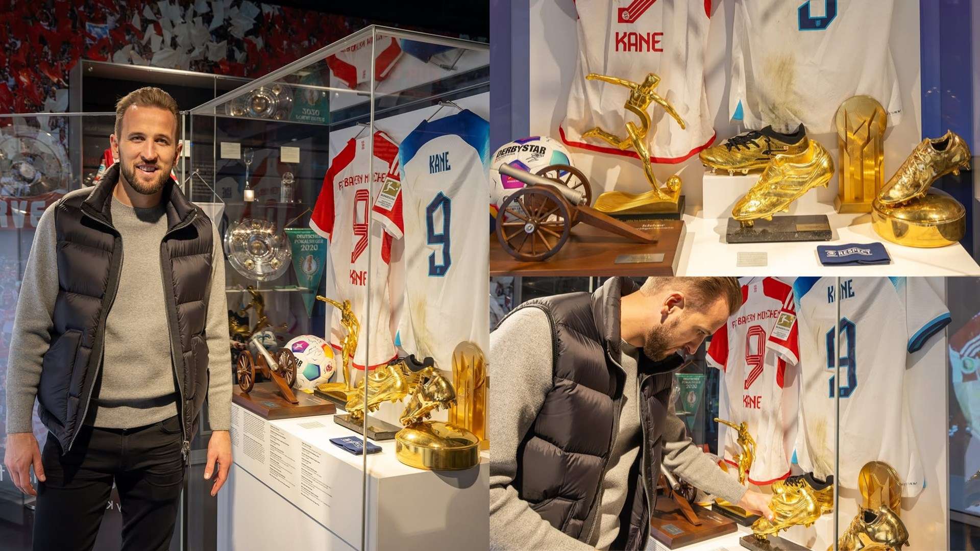 Kane admits 'pride' at personal Bayern Munich museum display  